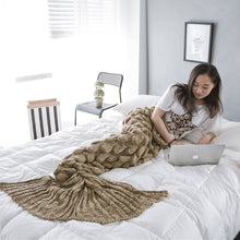 Load image into Gallery viewer, Cozy Cotton-Knit Mermaid Tail Blanket, Gift For Her - Buyingspot