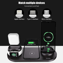 Cargar imagen en el visor de la galería, 6 in 1 Wireless Charger Dock Station for iPhone/Android/Type-C USB Phones - Buyingspot