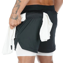 Load image into Gallery viewer, Mens 3 in 1 Workout Shorts - Quick dry with phone &amp; towel holder - Buyingspot