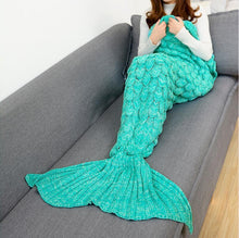 Load image into Gallery viewer, Cozy Cotton-Knit Mermaid Tail Blanket, Gift For Her - Buyingspot