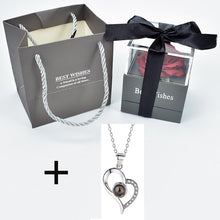Load image into Gallery viewer, Forever Rose Box with Surprise 100 Languages I Love you Necklace - Buyingspot