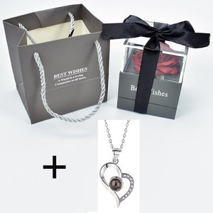 Forever Rose Box with Surprise 100 Languages I Love you Necklace - Buyingspot