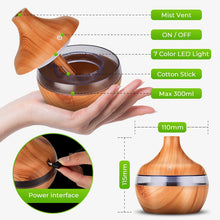 Load image into Gallery viewer, Wood Grain Ultrasonic Electric Essential Oil Diffuser - Buyingspot